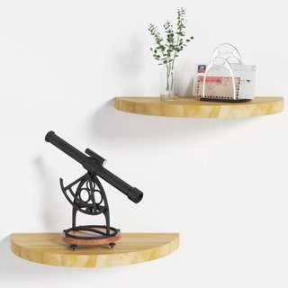 01 kệ treo tường trang trí nửa hình tròn đường kính 30 cm gỗ thông kệ để đồ giá sách