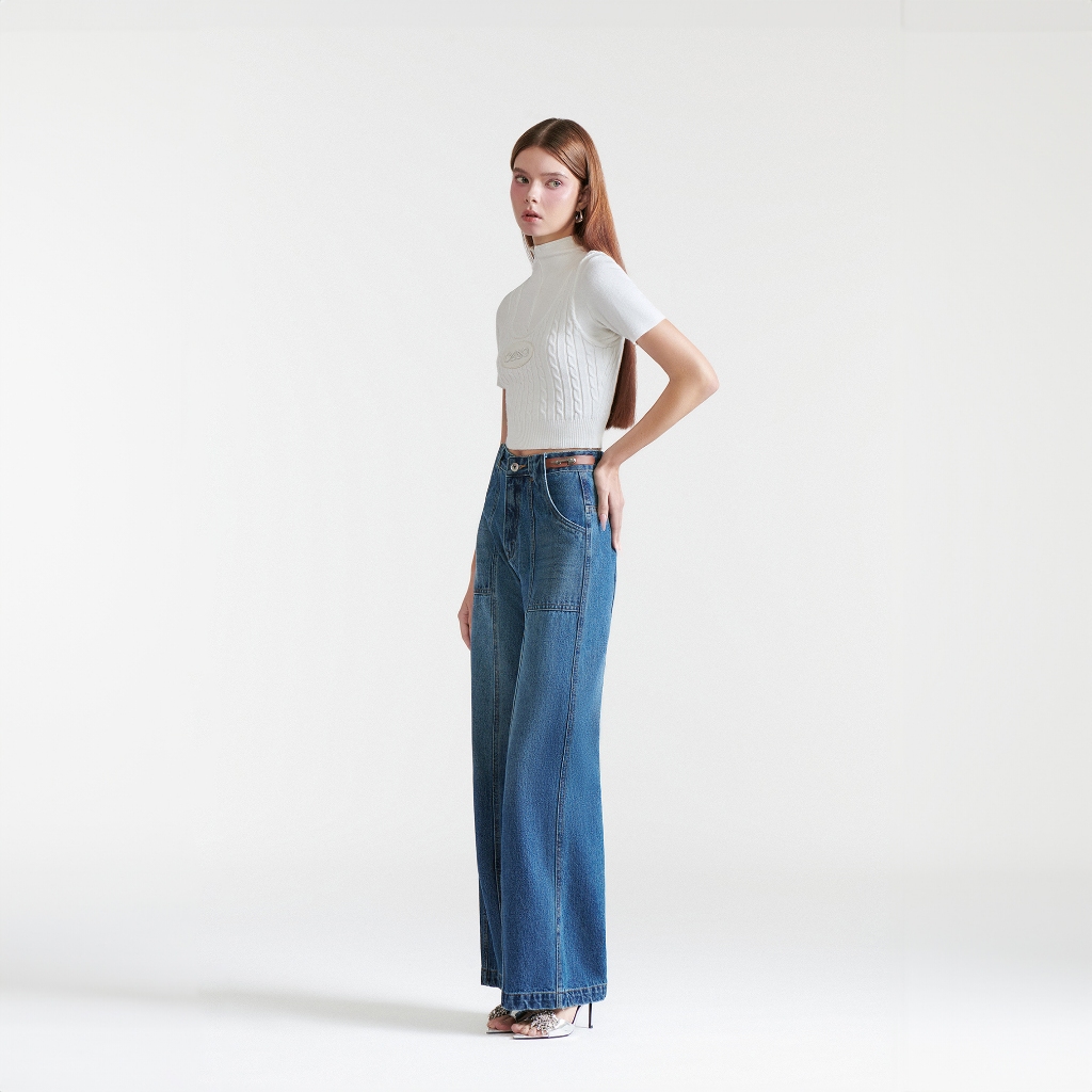 Ảnh DEAR JOSÉ - Quần Jeans dài suông loe xanh dương đậm Anastasia 2