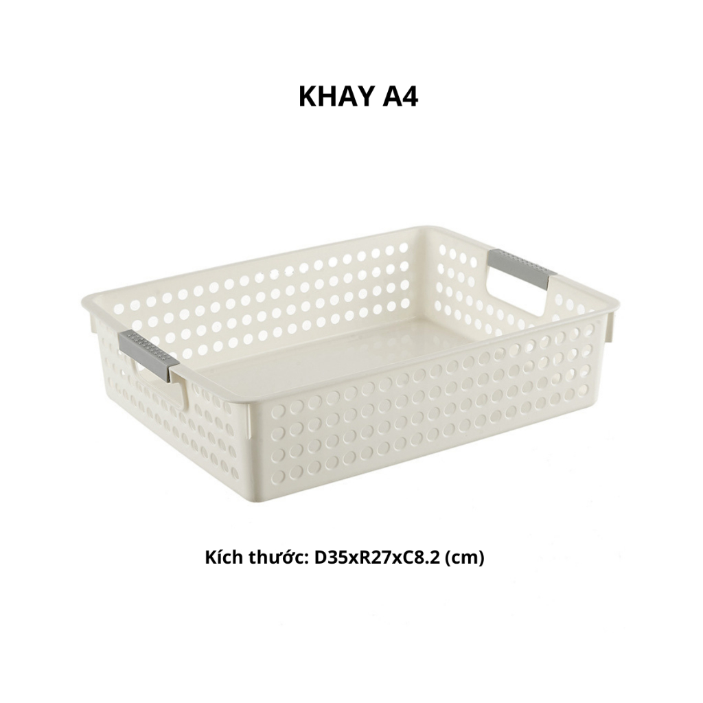 Combo 5 Khay Nhựa Ý Đựng Đồ Văn Phòng - Khay A4 B5 Đựng Đồ Dùng Học Tập, Khay Đựng Đồ Đa Năng Việt Nhật