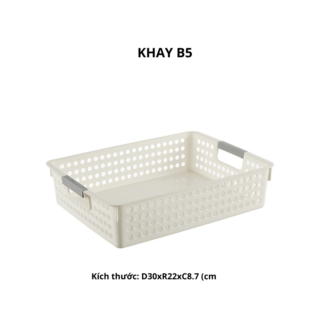 Combo 5 Khay Nhựa Ý Đựng Đồ Văn Phòng - Khay A4 B5 Đựng Đồ Dùng Học Tập, Khay Đựng Đồ Đa Năng Việt Nhật
