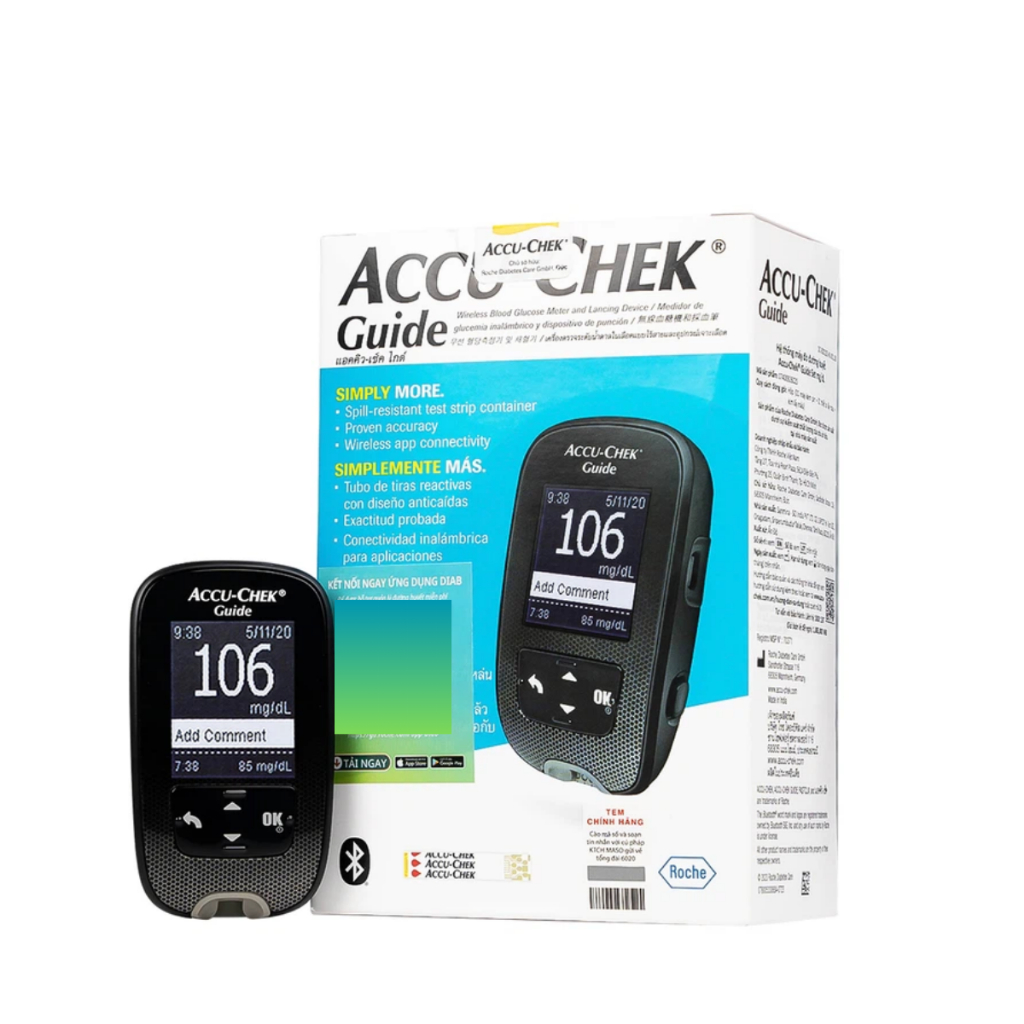 Ảnh Máy đo đường huyết ACCU – CHEK Guide – Màn hình hiển thị sắc nét - Hỗ trợ đo ban đêm – Nút đẩy que 4