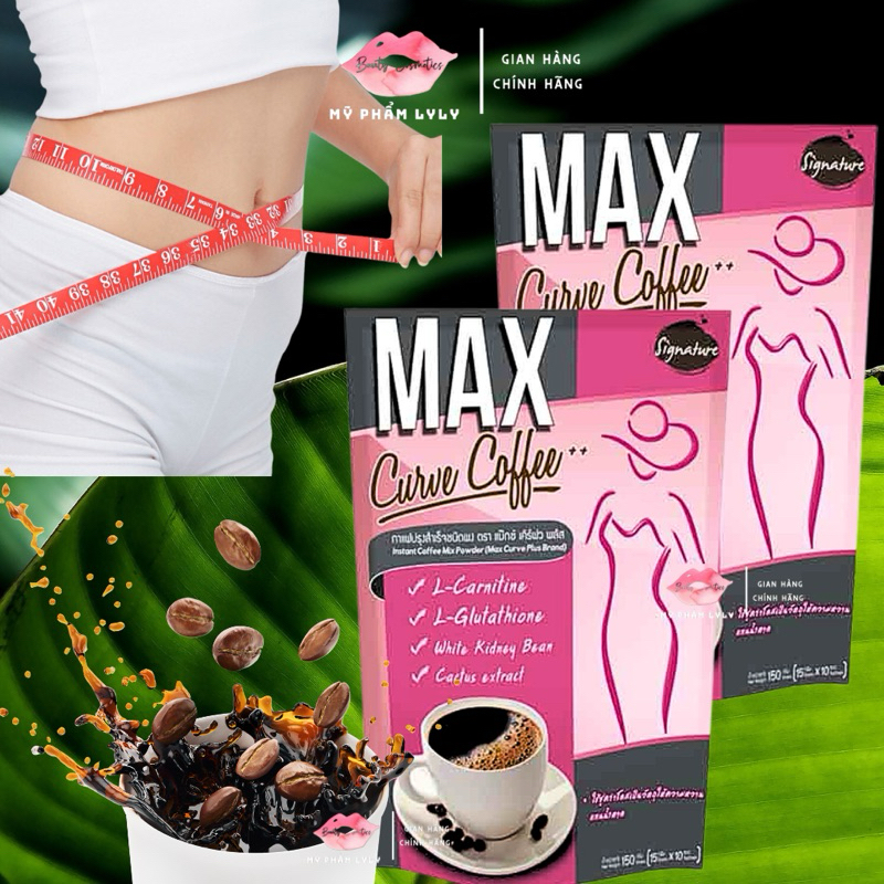 Cafe Giảm Cân Hòa Tan Max Curve Coffee Thái Lan, Cà Phê Giảm Cân, Giảm Mỡ Thừa Hiệu 10 gói coffee