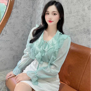 Áo sơ mi nữ tơ hạt ánh kim style hàn quốc A2432 Kymie
