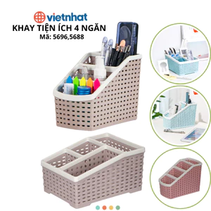 Khay đựng đồ dùng văn phòng, Khay đựng đồ dùng học tập, Khay tiện ích 4 ngăn Chính Hãng VIỆT NHẬT (MÃ 5696,5688)