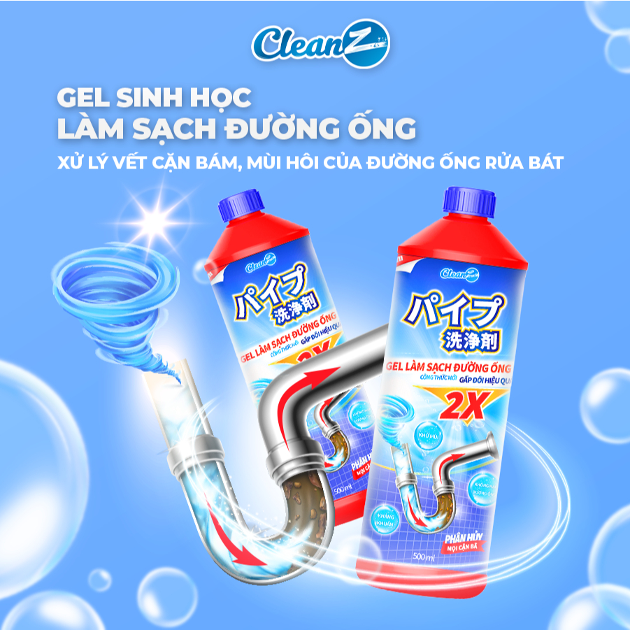 Ảnh Gel sinh học sạch bồn rửa bát CleanZ - làm sạch đường ống, khử mùi hôi hiệu quả 500ml/1000ml 2