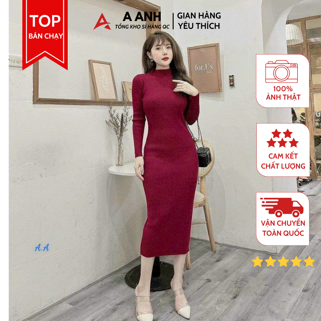 Váy Len Dáng Dài 105cm - Hàng Dày Đẹp – Chất Len Thích Mê