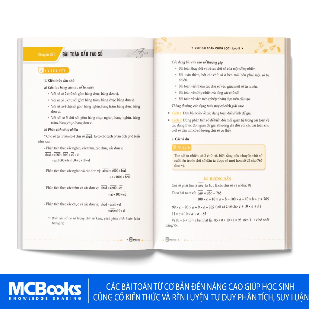 Sách - 250 Bài Toán Chọn Lọc Lớp 5 – Cùng con chinh phục môn Toán