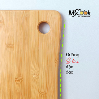 Thớt Gỗ Tre S-line MyCook Dụng Cụ Nhà Bếp Thớt Gỗ Tre Kháng Khuẩn 2 Mặt Cao Cấp Chống Bám Mùi