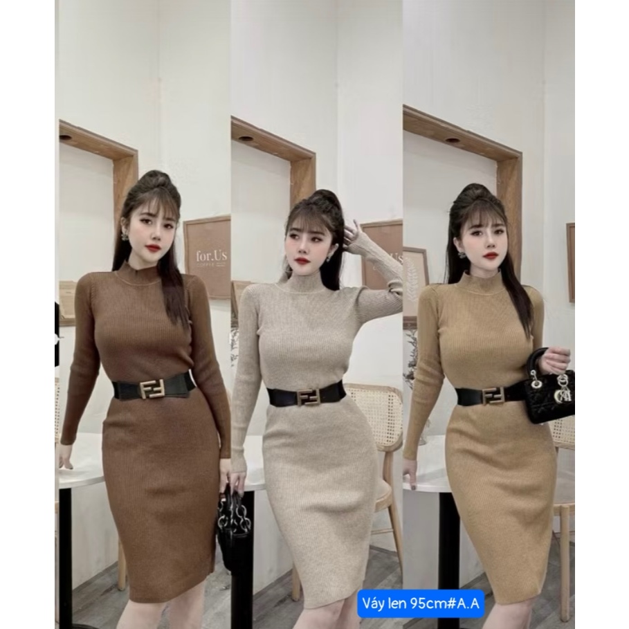 Váy Len Dáng Dài 95cm - Chất Len Dày Đẹp - Thời Trang - Sành Điệu