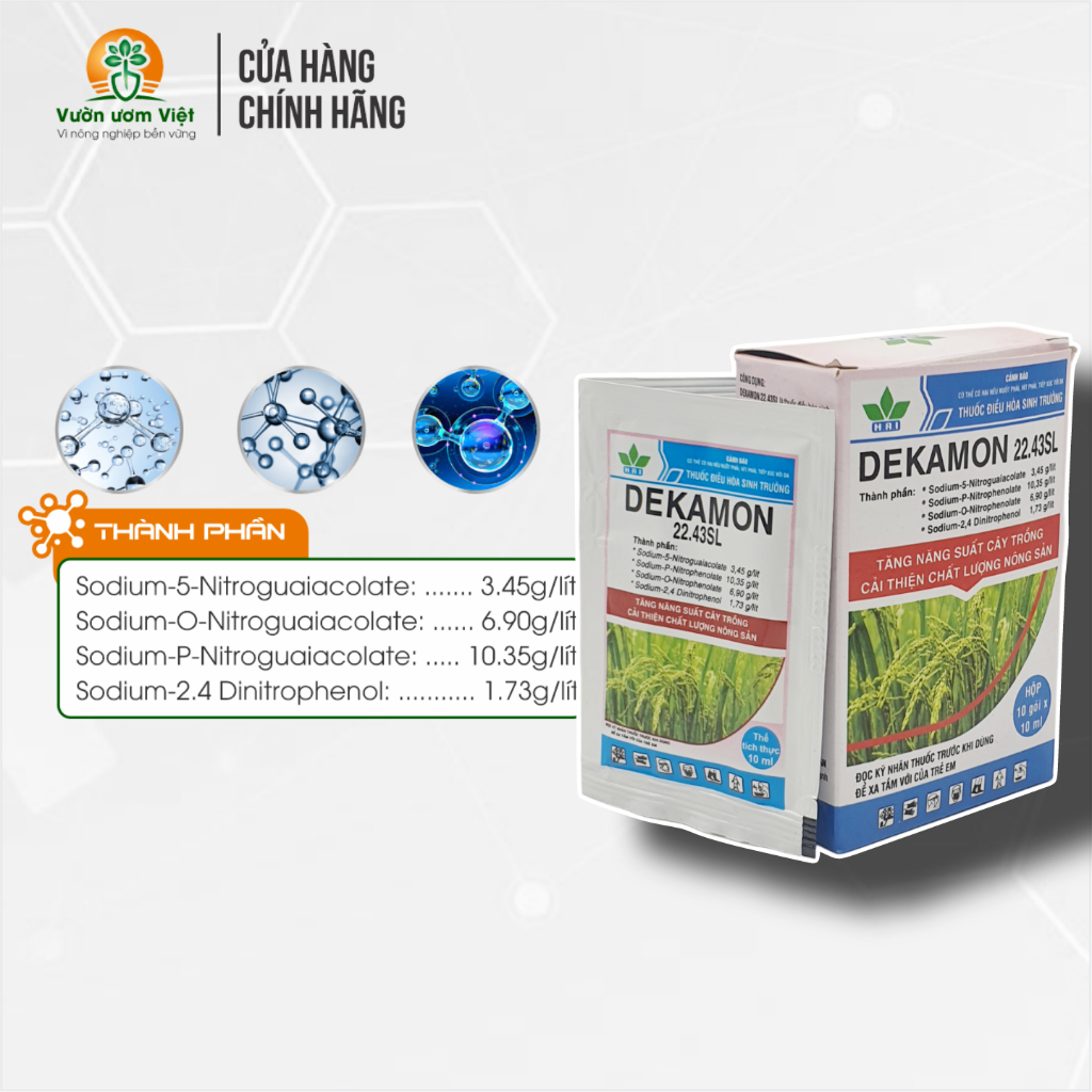 [Hộp 10 gói] Phân bón lá Dekamon 22.43SL kích thích tăng trưởng cây trồng mạnh mẽ