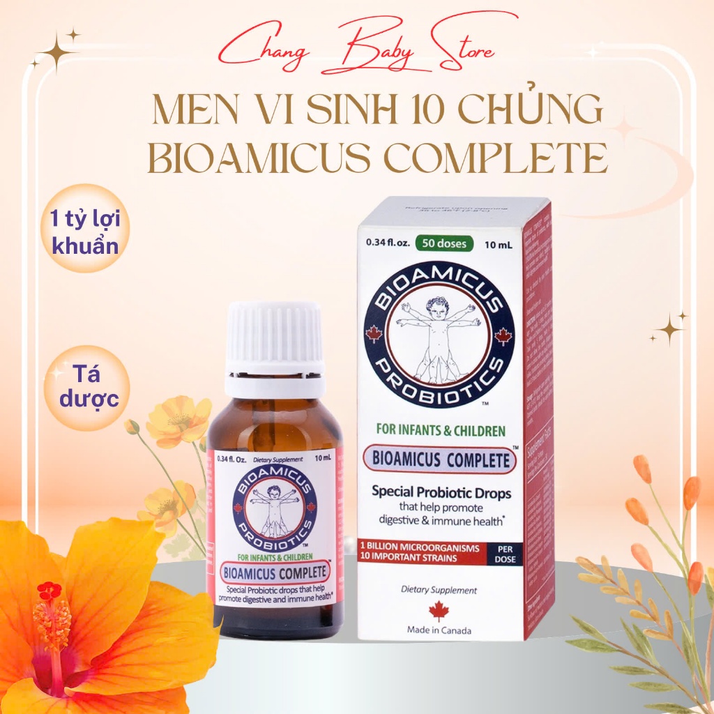 Men vi sinh 10 chủng BioAmicus Complete 10 ml hỗ trợ tiêu hóa, giúp bé ăn ngon, tăng cường miễn dịch