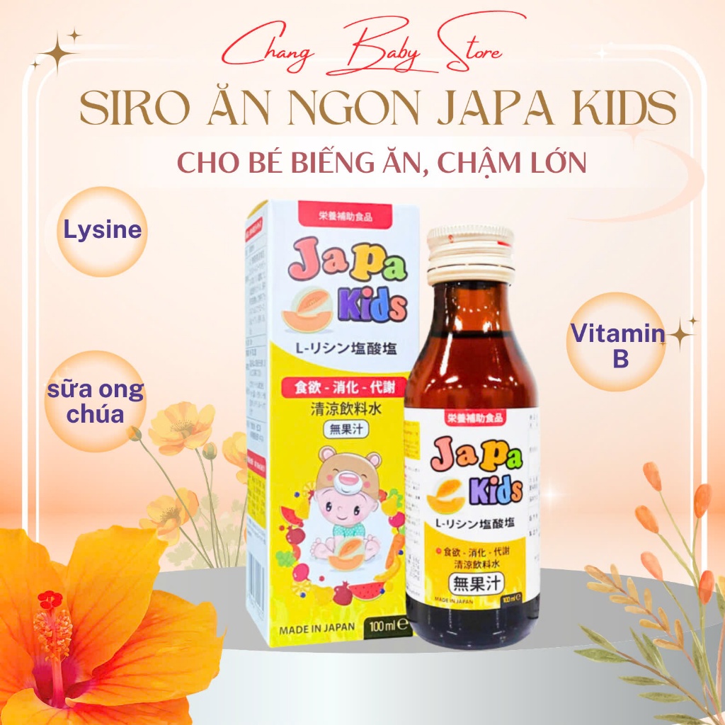 Siro Ăn Ngon Cho Bé Japa Kids Chính Hãng Kích Thích Ăn Ngon, Tăng Chiều Cao Cho Bé 100ml
