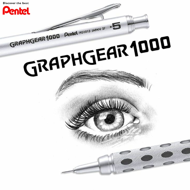 Ảnh Bút Chì Cơ Khí Pentel Graphgrear 1000 – Thân Kim Loại Inox, Nét Chuẩn Xác – Bút Chì Bấm Ngòi 0.5mm 4