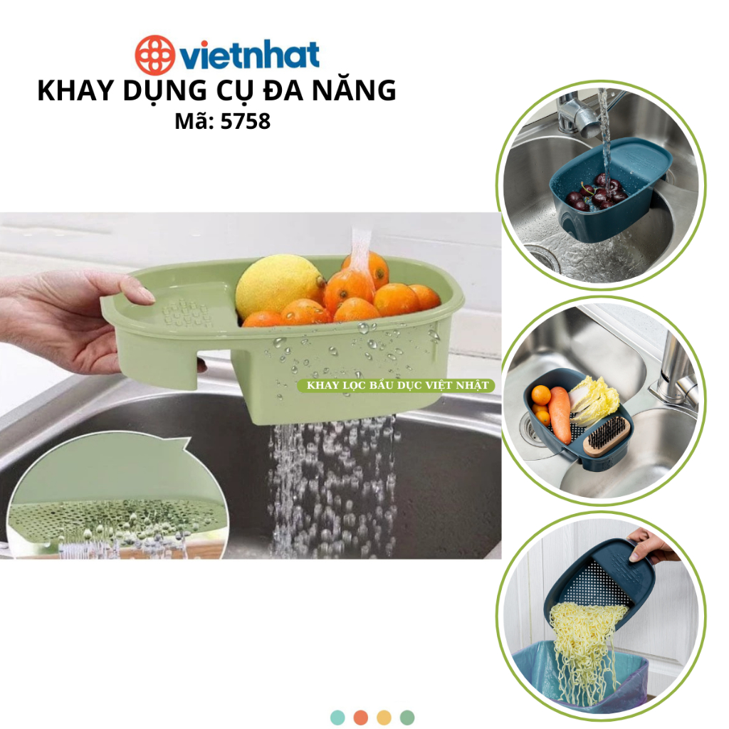 Khay Lọc Gác Bồn Rửa Bát, Khay Lọc Bầu Dục Chính Hãng VIỆT NHẬT (Mã 5755)