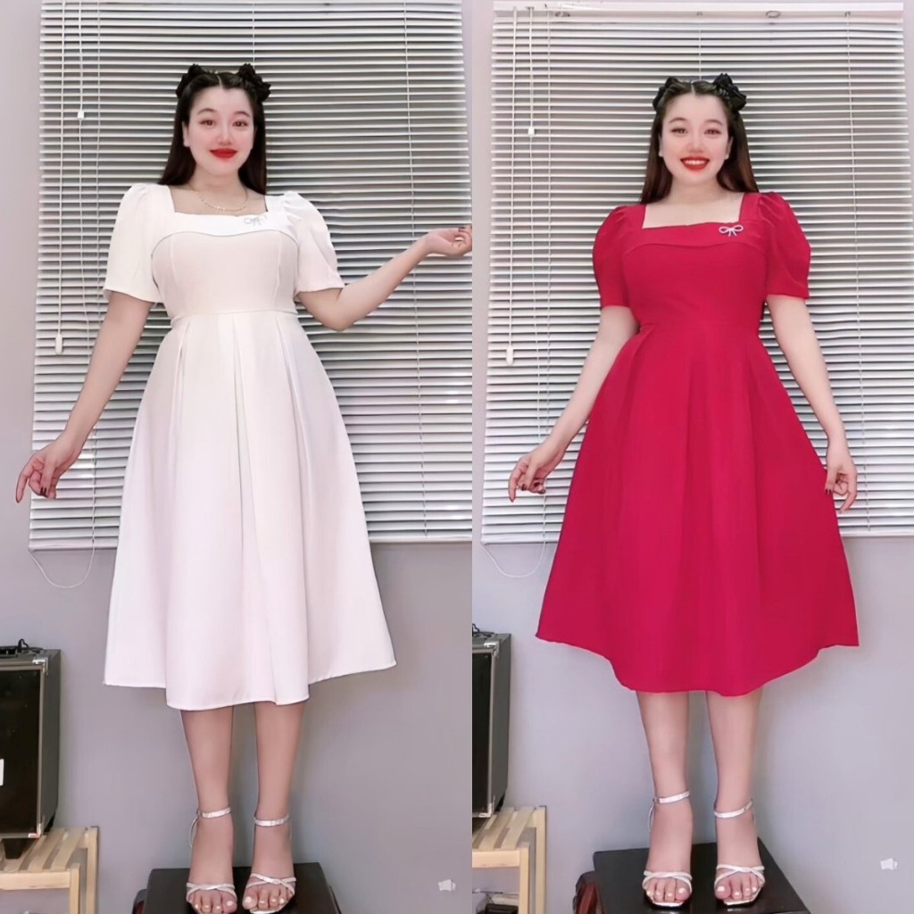 Đầm Thiết Kế Bigsize Nữ Lên Phom Tôn Dáng Đi Dự Tiệc Vải Cotton Lạnh Mặc Mát Thoải Mái DTK19