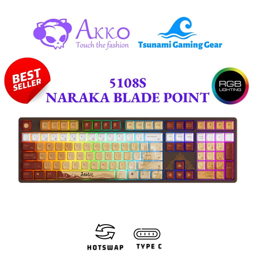 Bàn phím cơ Akko 5108s Naraka Blade Point (RGB/ Hotswap / Silver switch ...