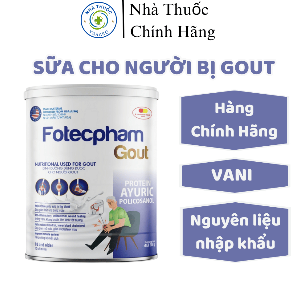 Sữa Bột FOTECPHAM Gout dành Cho Người Gout Giải Pháp Dinh Dưỡng Cho
