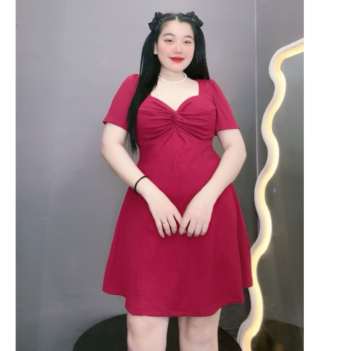 Đầm Bigsize Tay Ngắn Cúp Ngực Dáng Xòe,Váy Big Size Thiết Kế Nhẹ Nhàng Mã G81