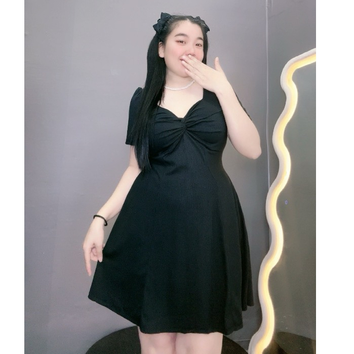 Đầm Bigsize Tay Ngắn Cúp Ngực Dáng Xòe,Váy Big Size Thiết Kế Nhẹ Nhàng Mã G81