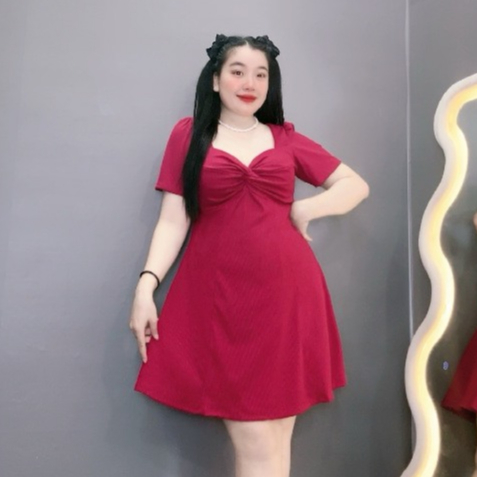 Đầm Bigsize Tay Ngắn Cúp Ngực Dáng Xòe,Váy Big Size Thiết Kế Nhẹ Nhàng Mã G81