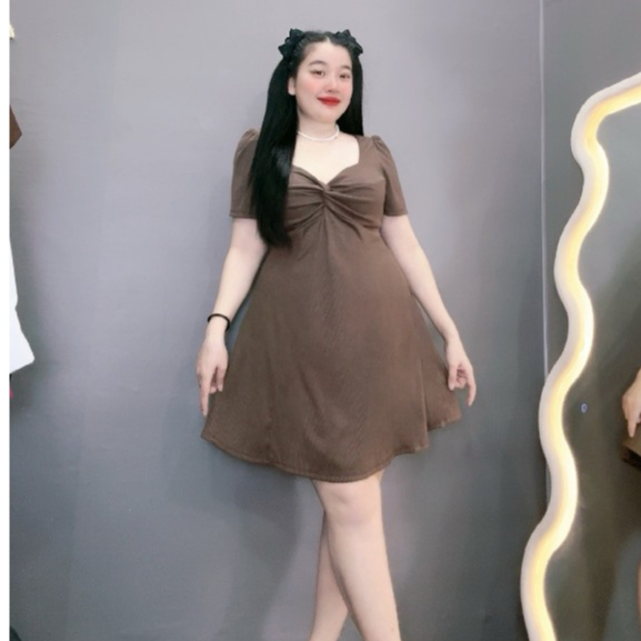 Đầm Bigsize Tay Ngắn Cúp Ngực Dáng Xòe,Váy Big Size Thiết Kế Nhẹ Nhàng Mã G81