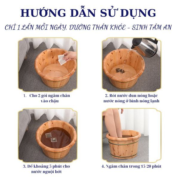 2 Thảo dược ngâm chân giảm đau nhức cơ xương khớp, làm ấm bàn chân, giúp ngủ ngon, giảm mỡ, nâng cao sức khỏe túi 30 gói