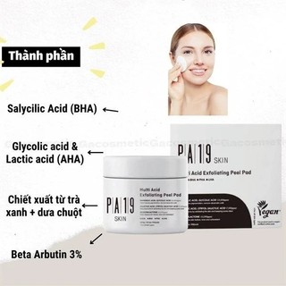 Tone Pad Tẩy Tế Bào Chết PA19 Skin Multi Acid Exfoliating Peel Pad - Bebeau