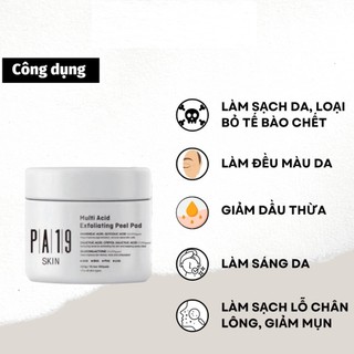 Tone Pad Tẩy Tế Bào Chết PA19 Skin Multi Acid Exfoliating Peel Pad - Bebeau