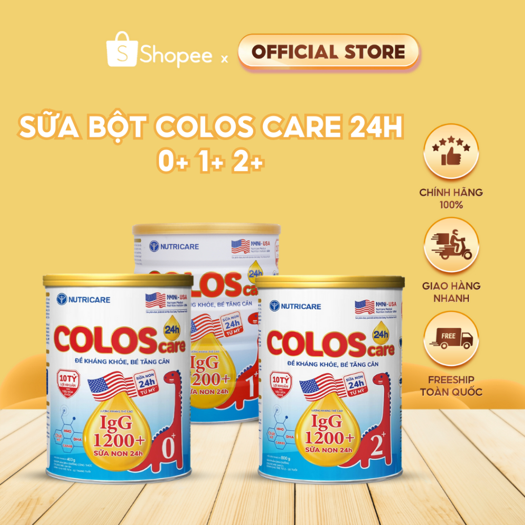 Hộp Sữa Bột Colos Care 24H Cho Bé Tăng Sức Đề Kháng, Tăng Cân 400g/800g ...