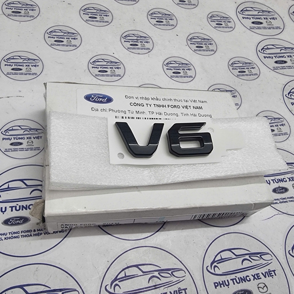 Tem chữ V6 bản đen Sport dán mang cá Ford Ranger, Everest Nextgen 2023 ...