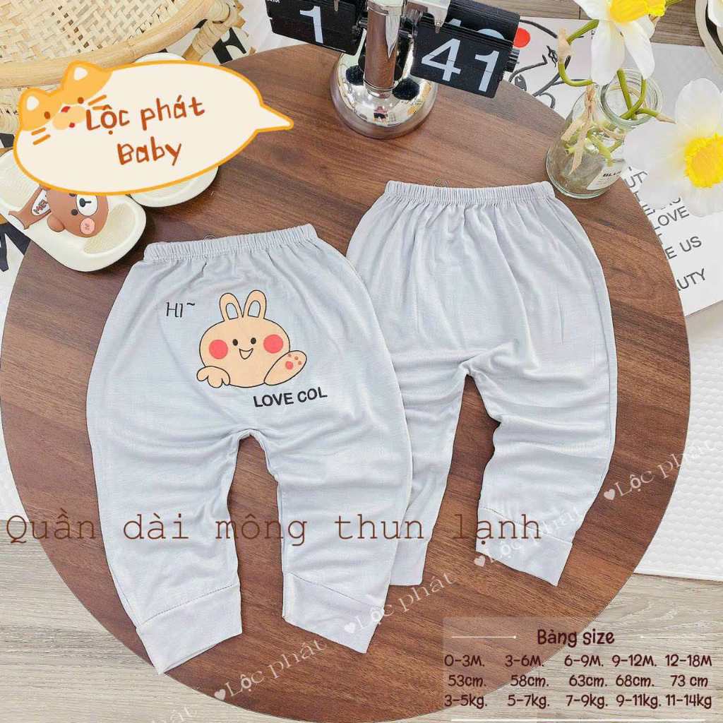 Combo 5 quần dài thun lạnh mông thú VT cho bé 3 đến 14kg