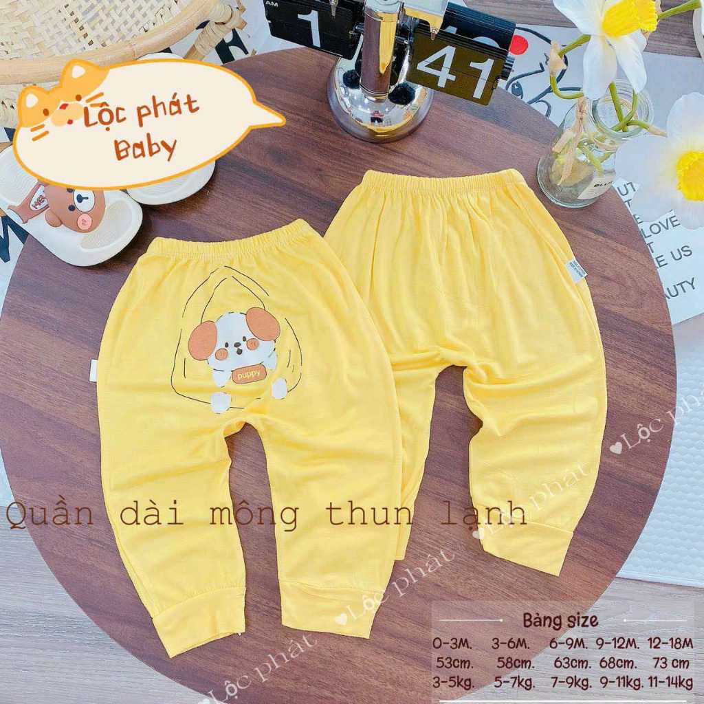 Combo 5 quần dài thun lạnh mông thú VT cho bé 3 đến 14kg