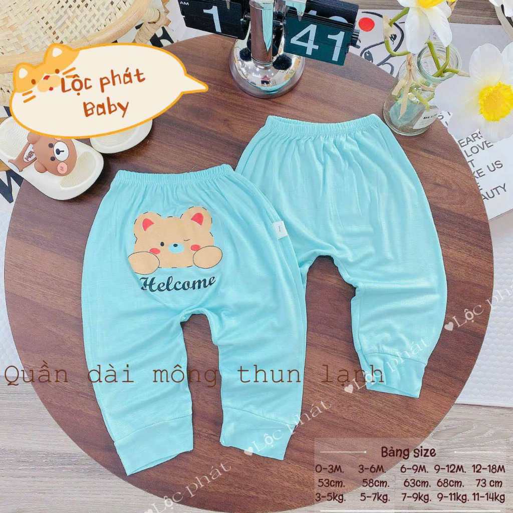 Combo 5 quần dài thun lạnh mông thú VT cho bé 3 đến 14kg