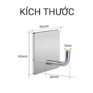 [COMBO 10] Móc số 7 dán tường chịu lực inox 304,móc treo tường siêu dính trong suốt treo đồ đa năng,  MÓC INOX