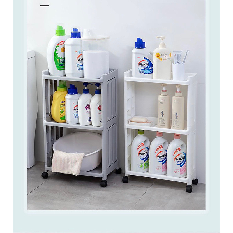 Kệ nhà tắm nhà bếp để đồ đa năng đựng nước giặt đồ dùng có bánh xe đẩy