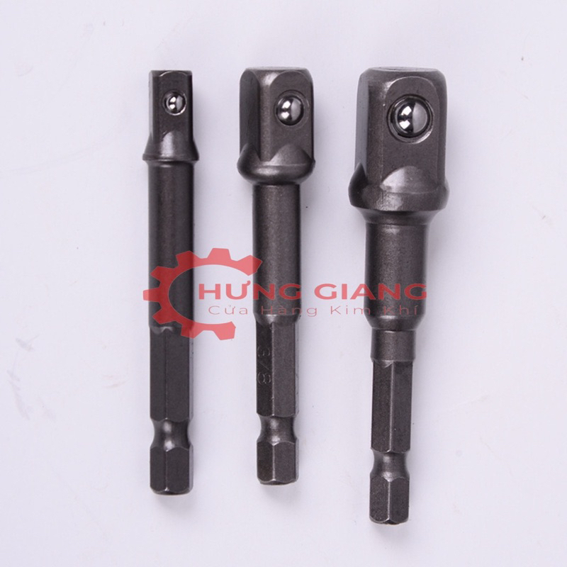 Bộ 3 Đầu Chuyển Đổi Từ Khoan Ra 1/2" 3/8" 1/4" Chuôi Lục Giác