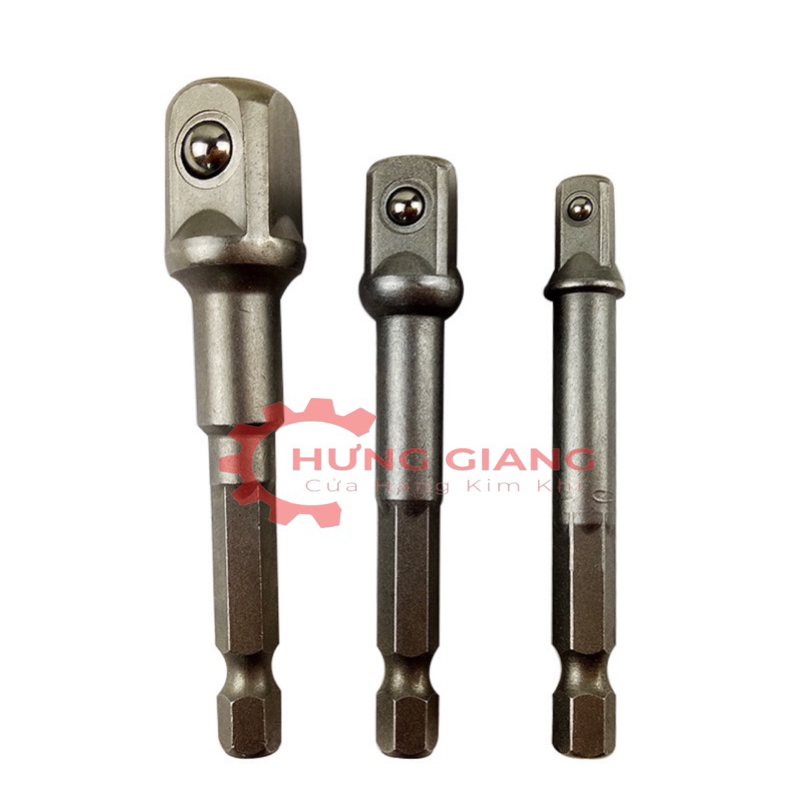 Bộ 3 Đầu Chuyển Đổi Từ Khoan Ra 1/2" 3/8" 1/4" Chuôi Lục Giác