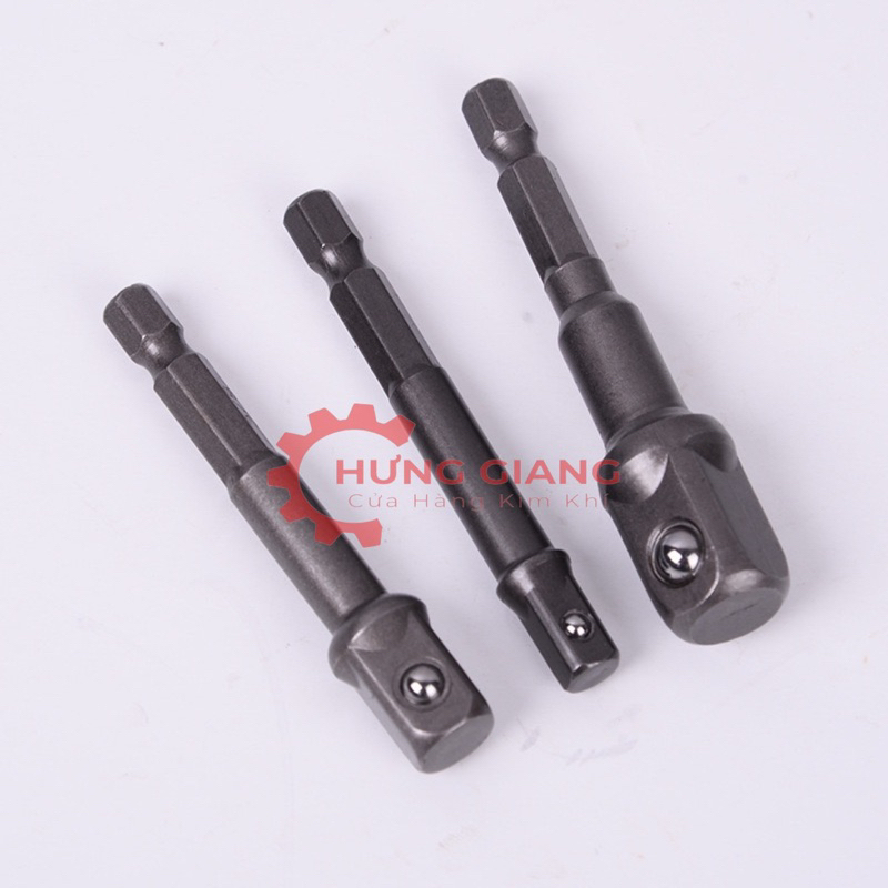 Bộ 3 Đầu Chuyển Đổi Từ Khoan Ra 1/2" 3/8" 1/4" Chuôi Lục Giác