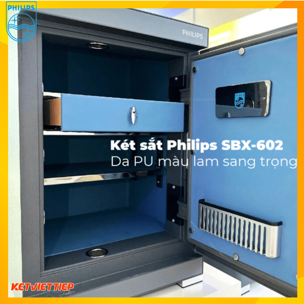 [CHÍNH HÃNG] Két sắt thông minh cao cấp Philips SBX602 Khóa bảo mật vân tay điện tử kết nối app