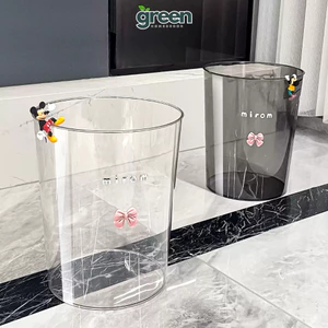 Thùng đựng rác trong suốt Greenhome đơn giản sang trọng, Xô trong suốt đa năng cắm hoa, đựng rác