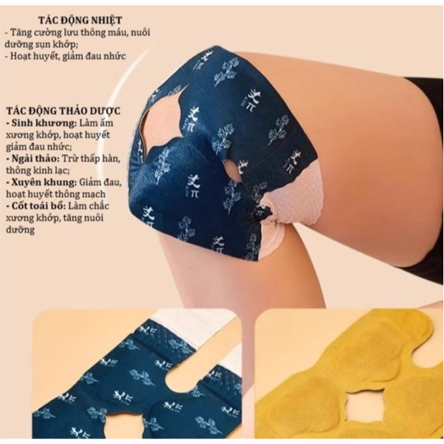 (Sỉ) Giảm đau khớp gối do thoái hóa, gai xương, viêm khớp, chấn thương... 10 miếng dán sưởi nhiệt thảo dược