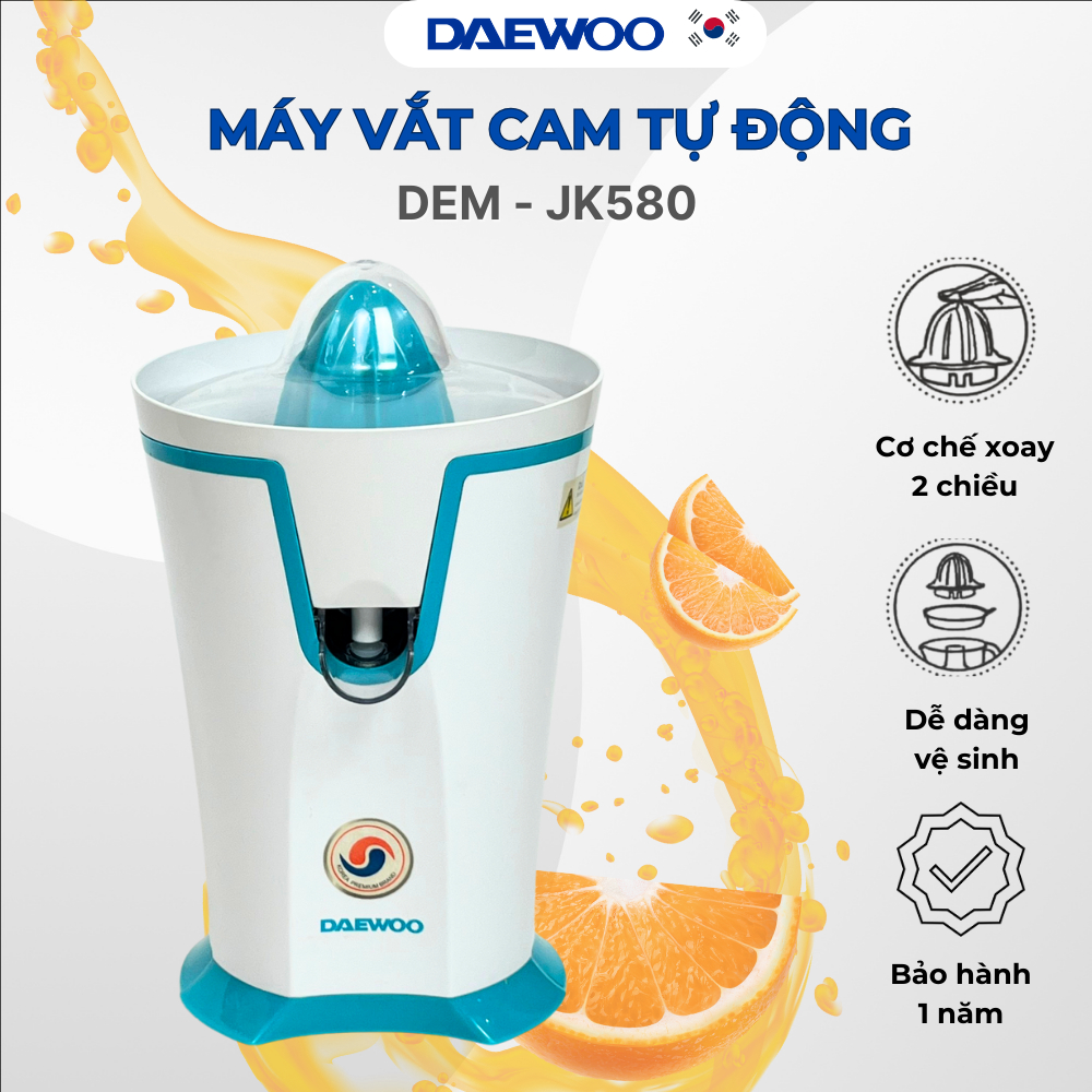 Ảnh Máy vắt cam tự động công nghệ vắt đảo chiều DAEWOO DEM-JK580 200ml, công suất 40W, tiết kiệm điện năng 2