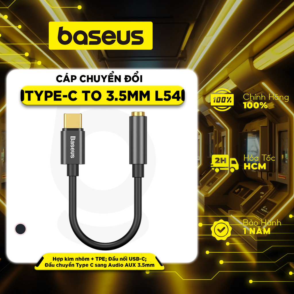 Ảnh Cáp chuyển đổi Type-C Baseus Male to 3.5mm Female L54 - Màu đen 1