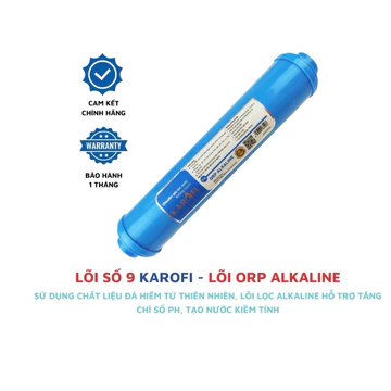 Lõi số 9 Karofi - Lõi lọc nước ORP Alkaline Karofi hỗ trợ tăng chỉ số pH, tạo nước kiềm tính giúp trung hoà axit