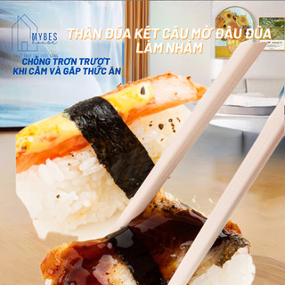 Bộ 5 đôi đũa hợp kim sợi thuỷ tinh Ion bạc kháng khuẩn không nấm mốc chịu được nhiệt độ cao hoa anh đào