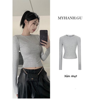 Áo ôm tay dài cổ tròn basic (0A18)- MYHANH.GU