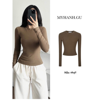 Áo ôm tay dài cổ tròn basic (0A18)- MYHANH.GU