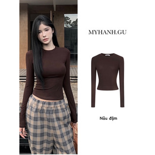 Áo ôm tay dài cổ tròn basic (0A18)- MYHANH.GU
