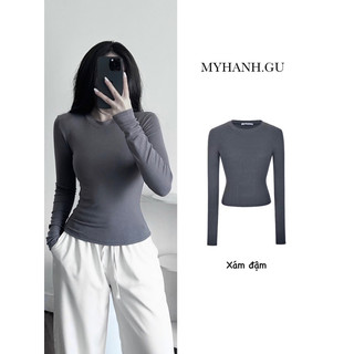 Áo ôm tay dài cổ tròn basic (0A18)- MYHANH.GU