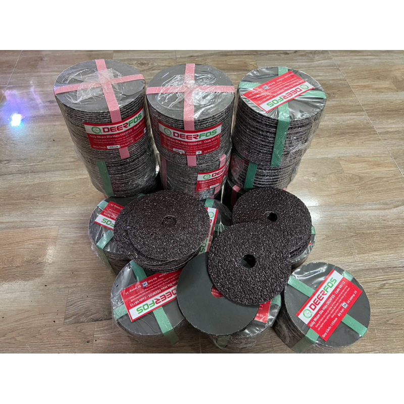 LỐC 25 MIẾNG ĐĨA NHÁM TRÒN 125MM CÁT ĐEN P16/ CÁT ĐỎ P24 DEERFOS